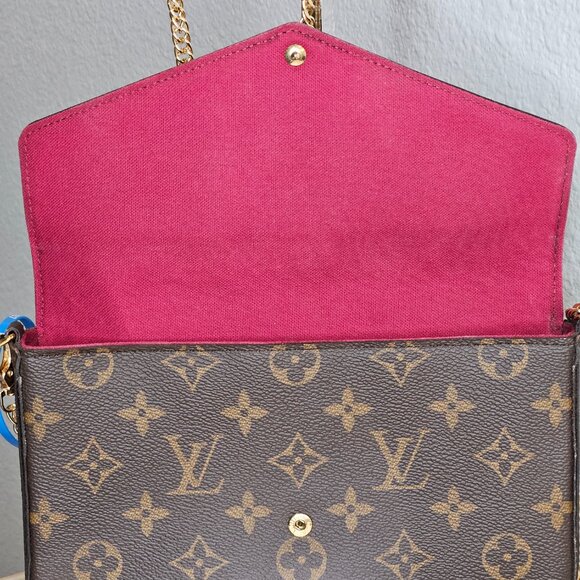 Louis Vuitton Monogram Pochette Felicie Chain Wallet Fuschia - Picture 6 of 11